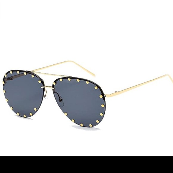 Women Rimless Oversized Studded Sunglasses Gradien main image 6